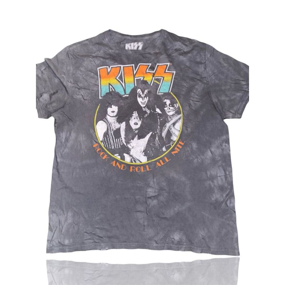 KISS "Rock and Roll All Nite" Tie-Dye T-Shirt Unisex XL Multicolor
